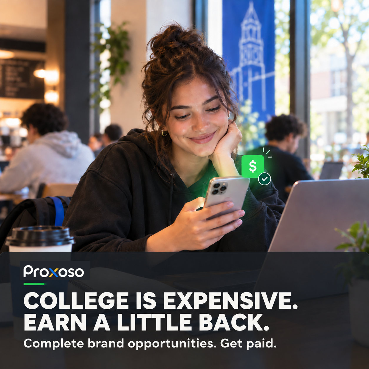 College is expensive. Earn a little back.